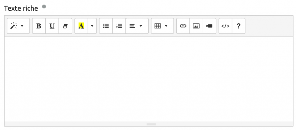 Représente un champ de type Texte riche
