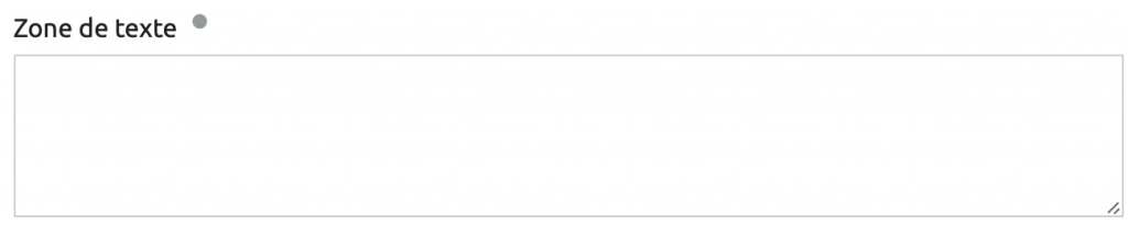 Représente une zone de texte